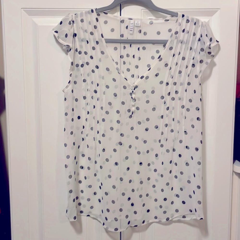 Women’s sheer polka dot shirt